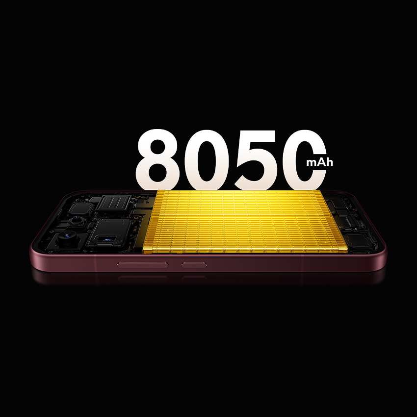 Didžiulė 8 050 mAh (typ) baterija